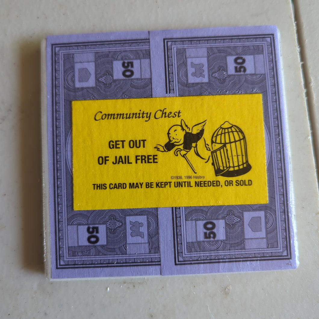 Get Out Of Jail Community Chest Monopoly Coaster