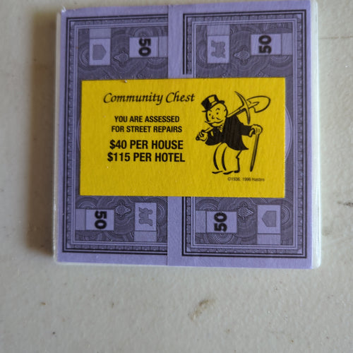 $40 House $115 Hotel Community Chest Monopoly Coaster
