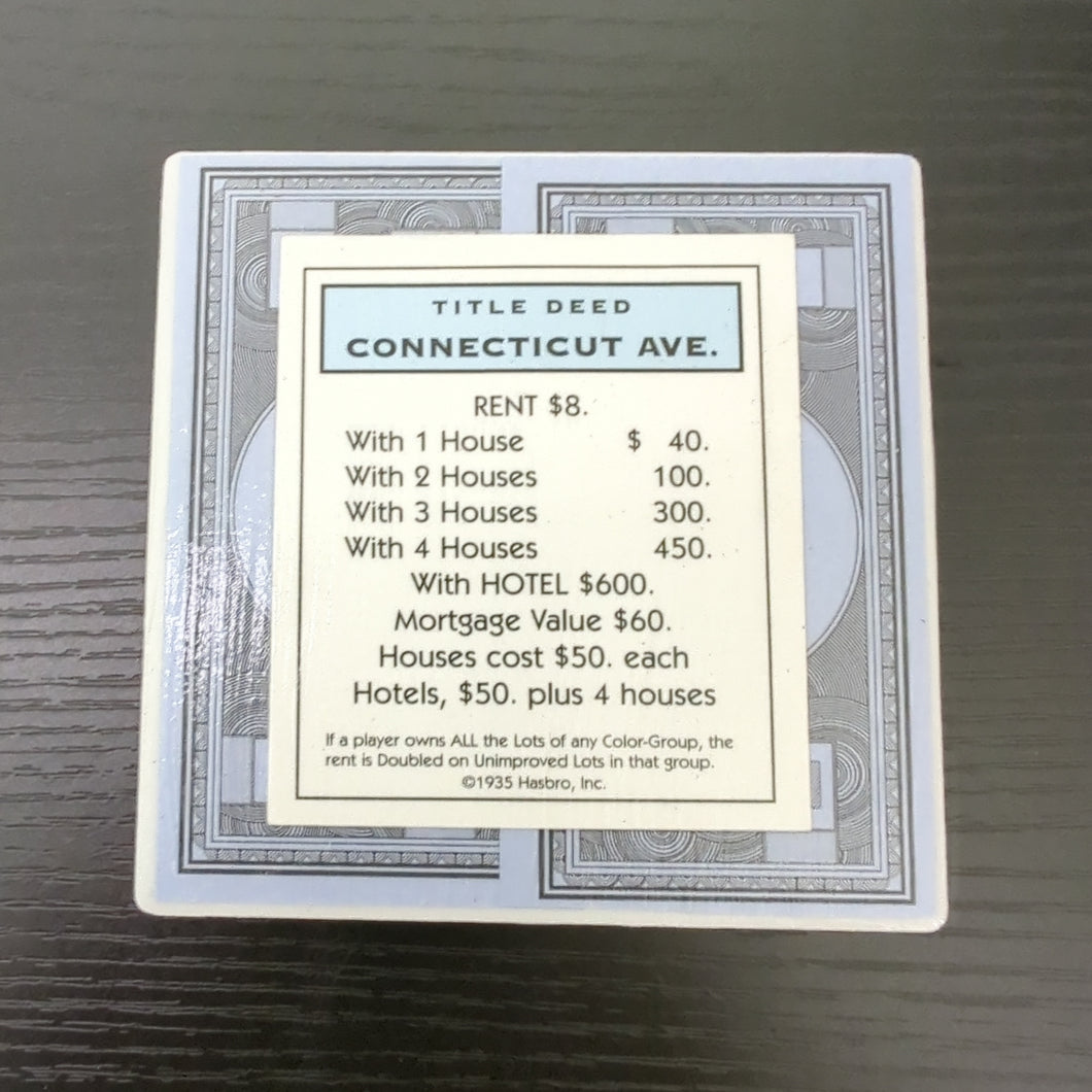 Connecticut Avenue Monopoly Coaster