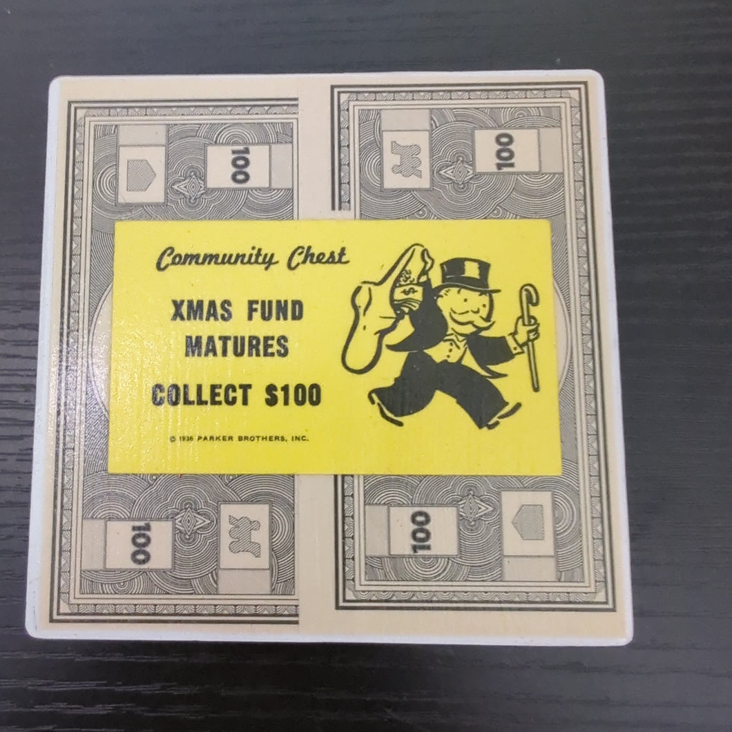 XMAS Fund Community Chest Monopoly Coaster