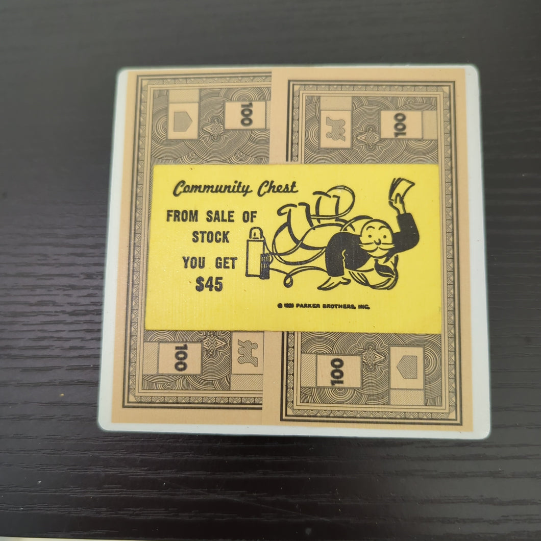 Sale Of Stock Community Chest Monopoly Coaster